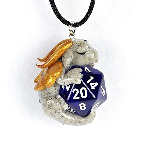 Throne, Human, DnD Guardian Dragon D20 Necklace - Removable Full Size  Dice Jewellery - D&D Pendant with Leather Style Cord