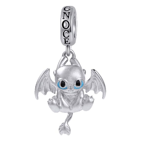 GNOCE Sterling Silver White Little Dragon Charm - Dragon Shop